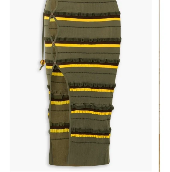 JACQUEMUS Green Concha Cutout Midi Skirt size 38 - Picture 3 of 14